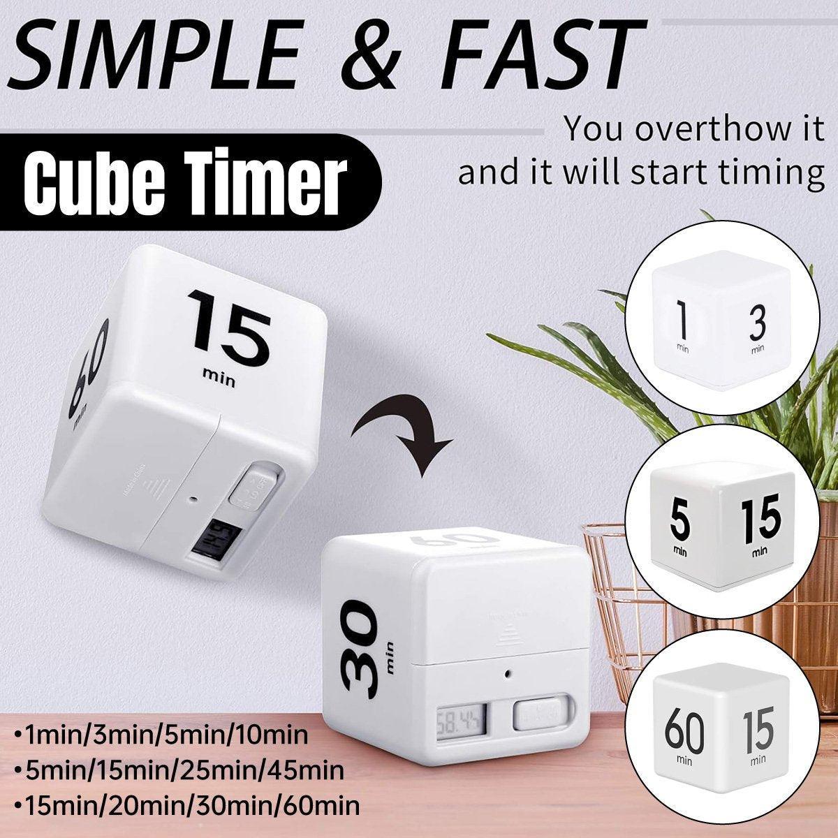 Clocks: Cubic Timer for Students Time Management Study Exercise Reminder Tool Adjustable - 1-3-5-10