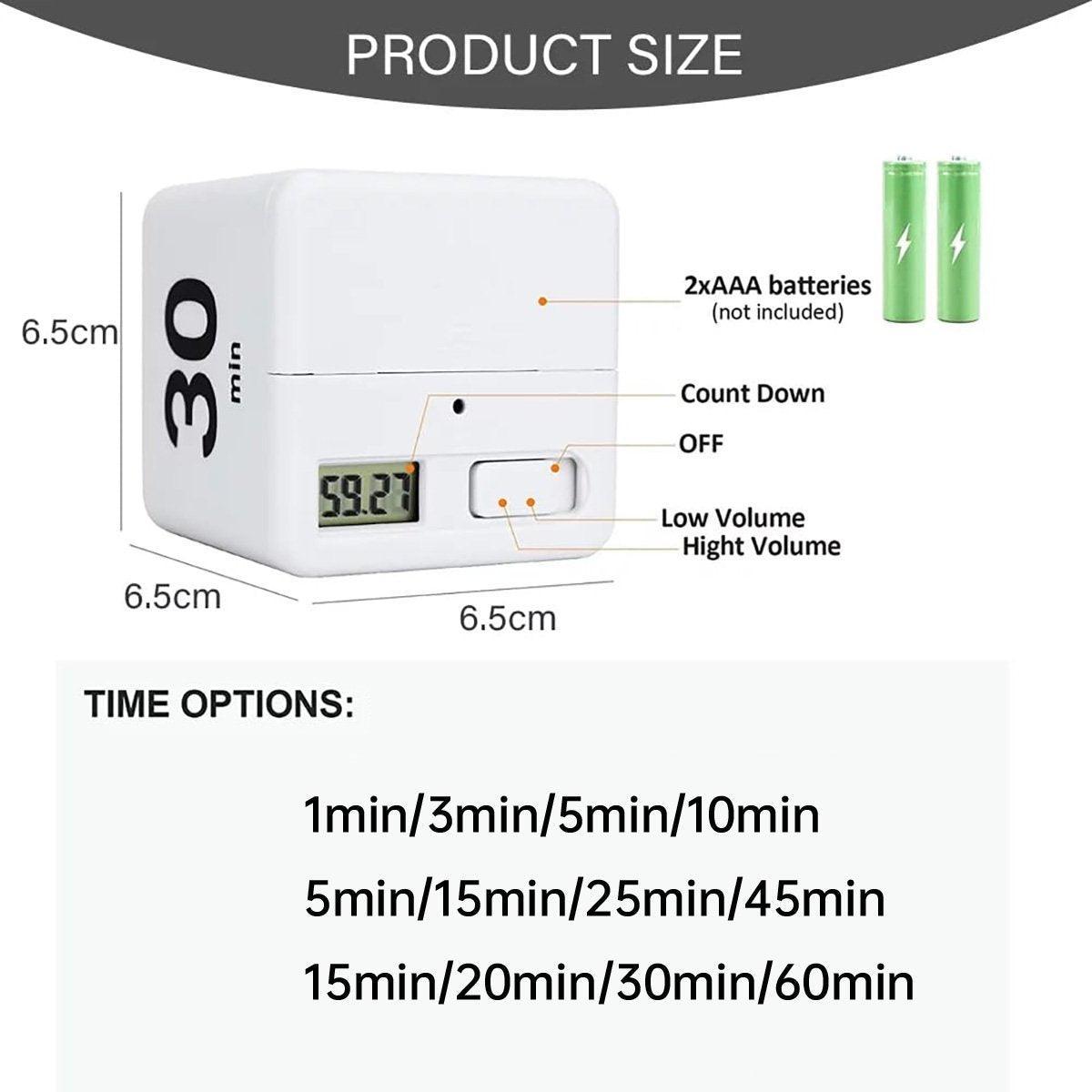 Clocks: Cubic Timer for Students Time Management Study Exercise Reminder Tool Adjustable - 1-3-5-10