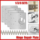 Door Hardware: Hinge Repair Plate Rust Resistant Steel Furniture Cupboard Repair Mount Tool - 1SET