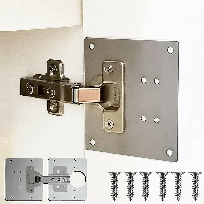 Door Hardware: Hinge Repair Plate Rust Resistant Steel Furniture Cupboard Repair Mount Tool - 1SET