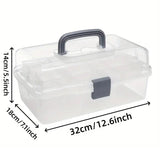 Tool Boxes: Translucent Three Layer Toolbox Multifunctional Folding Storage Box Organizer