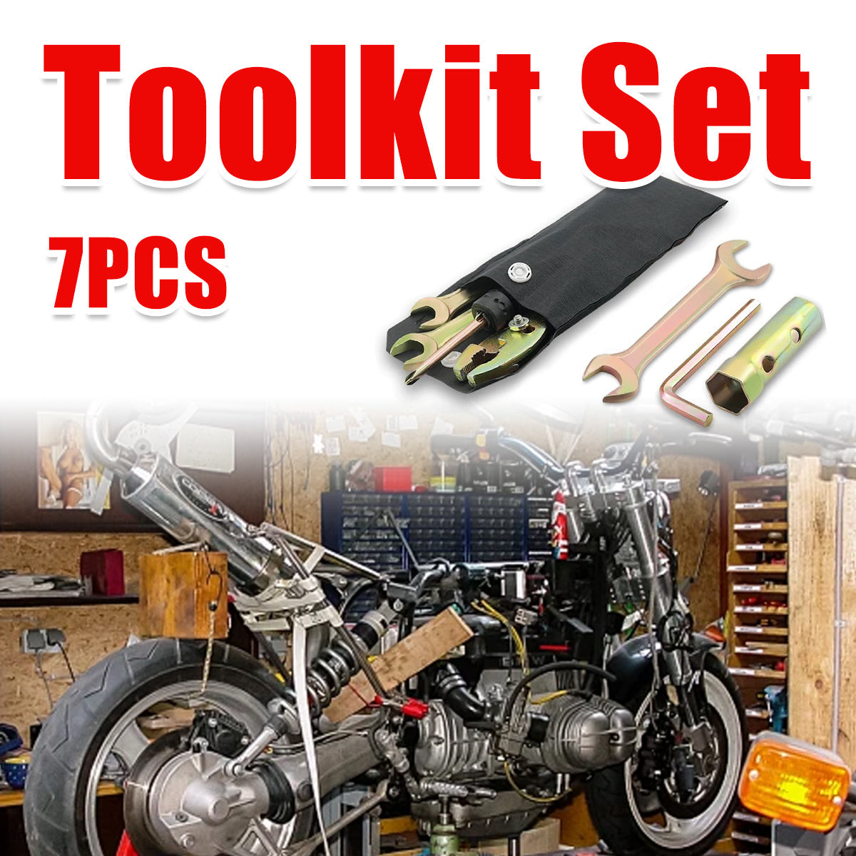 Automotive Repair & Speciality Tools: 7× Universal Motorcycle Nos Compact Tool Kit For Honda Kawasaki Suzuki Yamaha