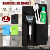 Oral Care: Silicone Shower Toothbrush Holder Bathroom Storage Rack for Razor and Toothpaste - Green