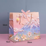 10pcs Oil Painting Gift Paper Bags for Birthday and Holiday Gift Packaging Tote - S