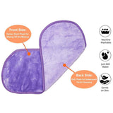 Facial Cleansers: Microfibre Makeup Remover Towel Soft Face Cleaning Cloth Reusable Eraser 40x20cm - Dark Purple