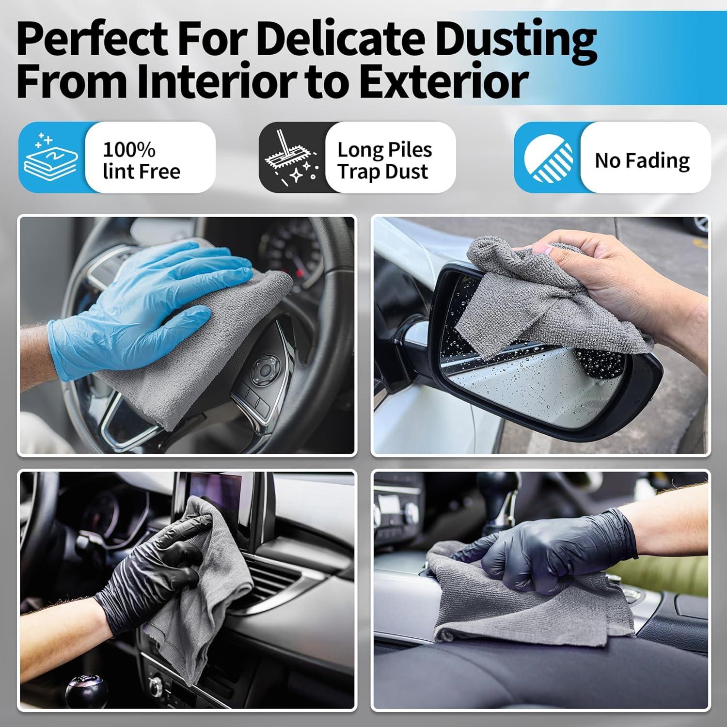 50pcs Microfibre Cleaning Cloths Household Car Dusting Wipes Reusable Soft Towel
