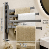 Towel Racks & Holders: Rotating Towel Rack Wall Mounted Bathroom Shelf Multi Rod Swivel Towel Holder