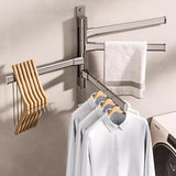 Towel Racks & Holders: Rotating Towel Rack Wall Mounted Bathroom Shelf Multi Rod Swivel Towel Holder