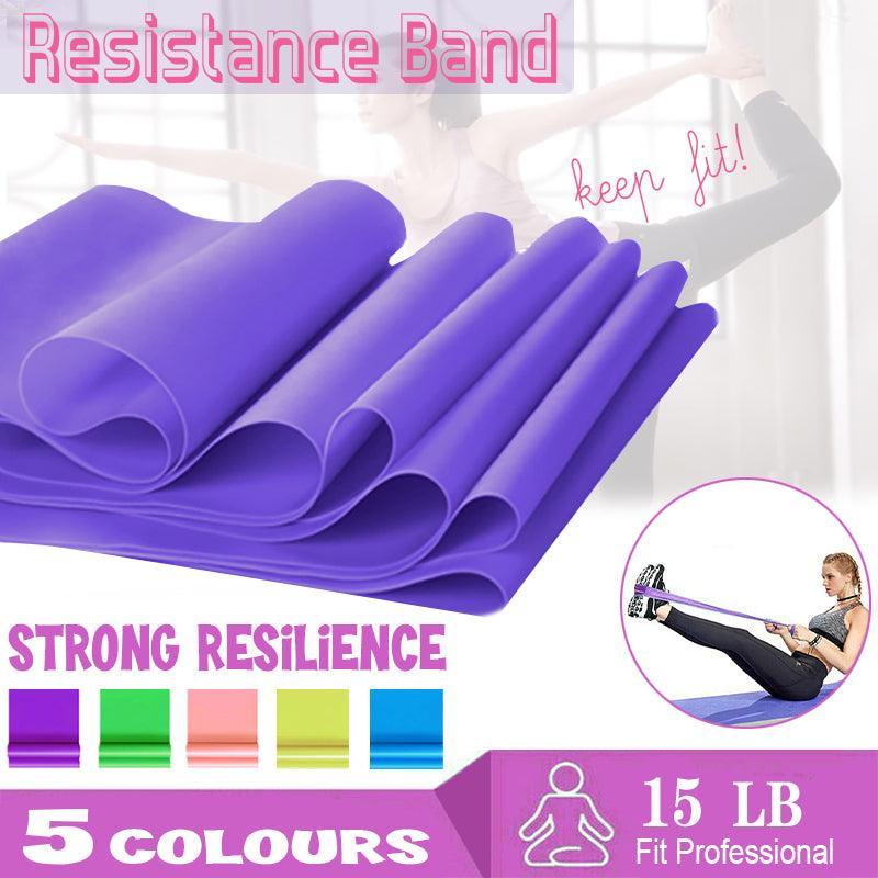 Yoga & Pilates: 1.5m Elastic Yoga Stretch Resistance Bands Exercise Fitness Band Theraband - Blue