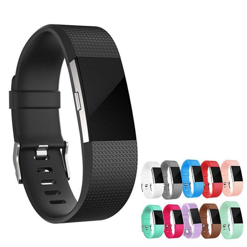 Men's Accessories: L Size Silicone Watch Wrist Sports Strap For Fitbit Charge Band Wristband Replacement - Lake Blue