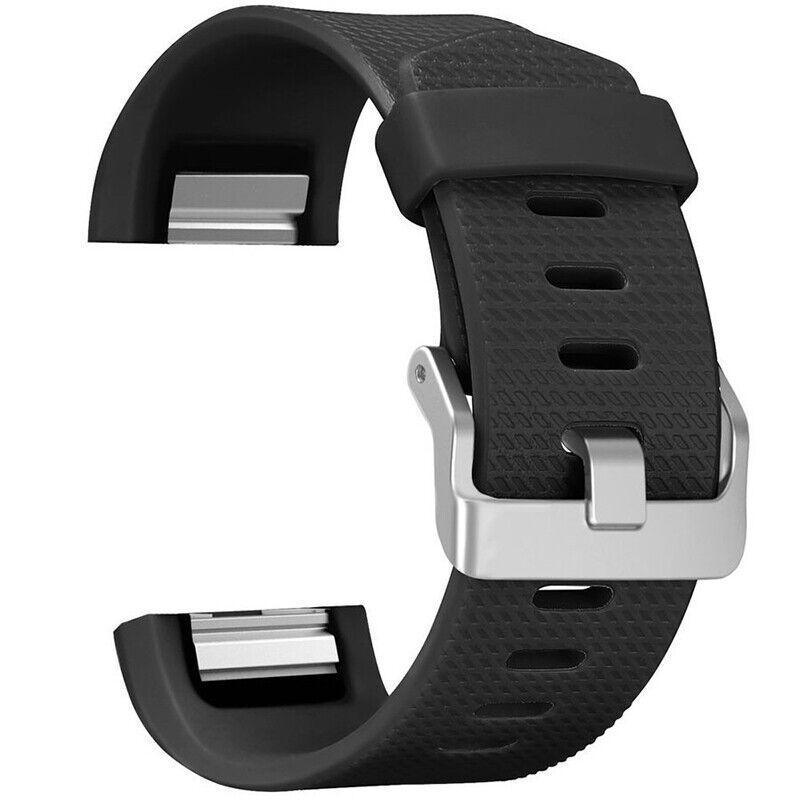 Men's Accessories: L Size Silicone Watch Wrist Sports Strap For Fitbit Charge Band Wristband Replacement - Rose Red