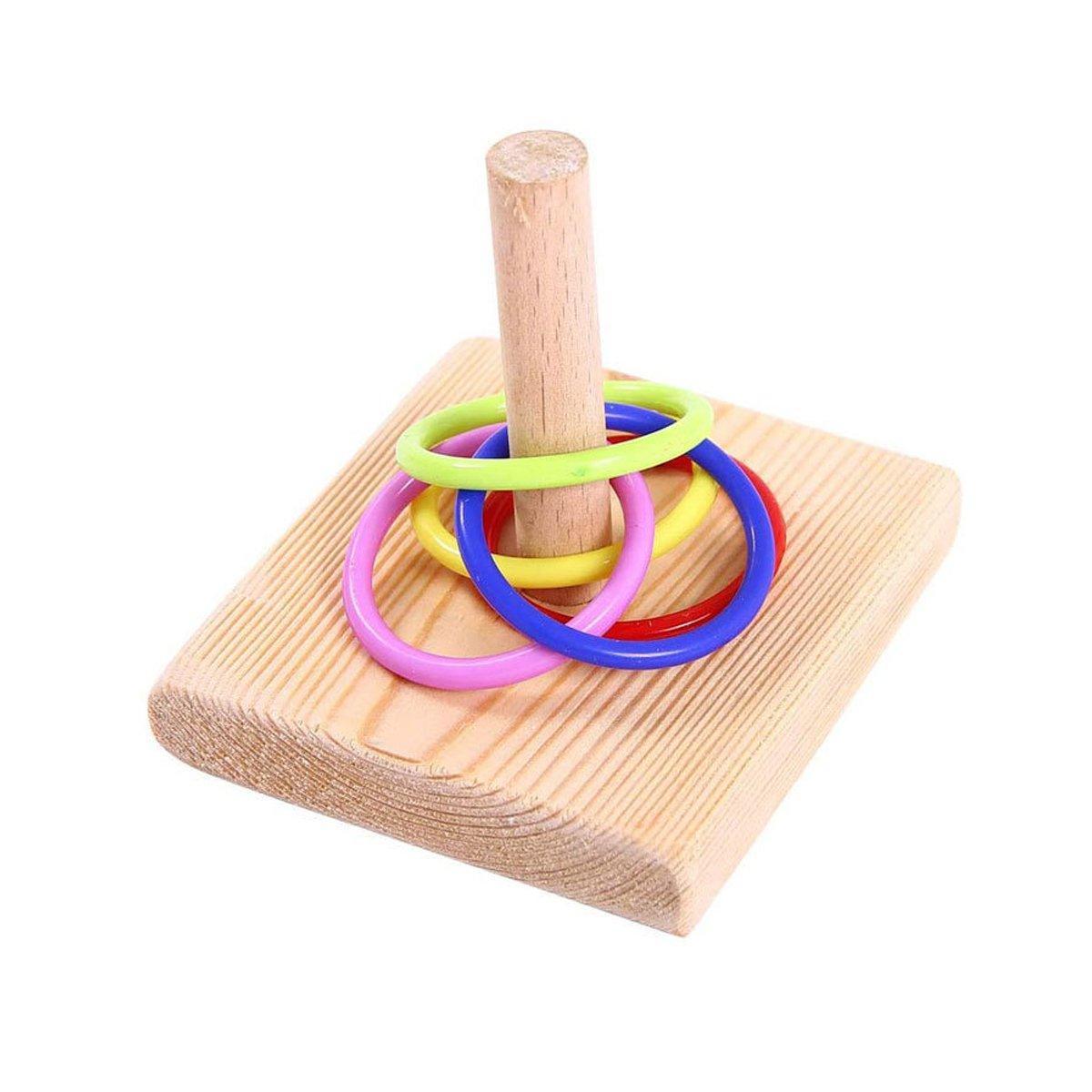 Bird Cage Accessories: Parrot Chew Toys Interactive Bird Training Rings Set Pet Bird Intelligence Toys