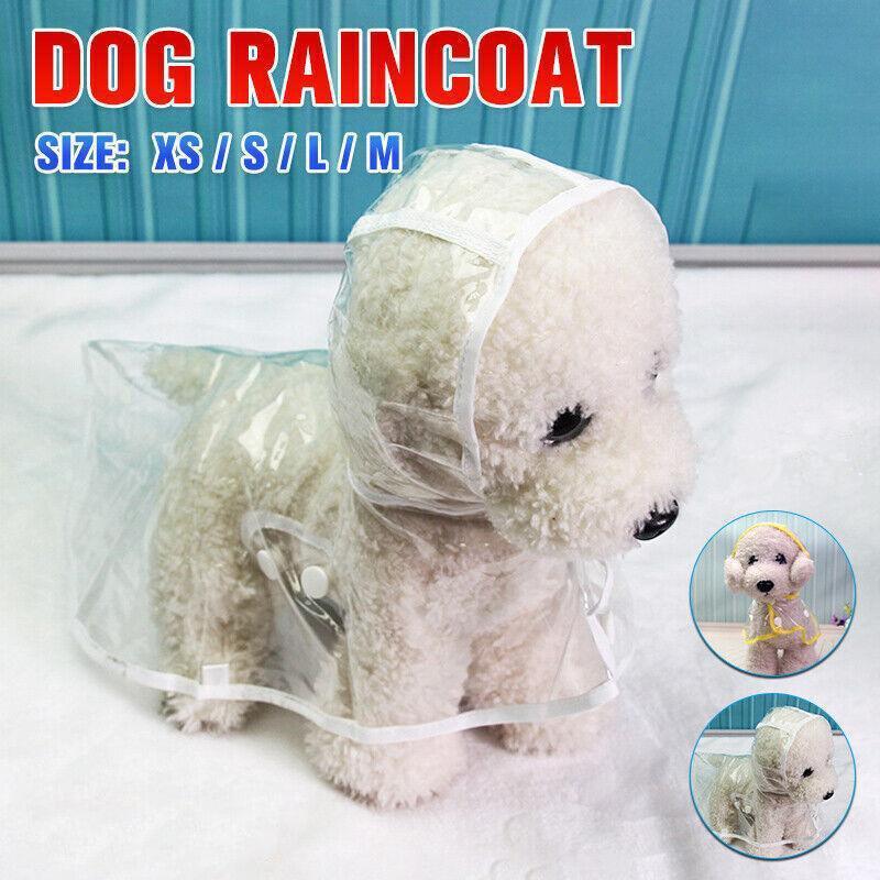 Dog Apparel: Puppy Waterproof Pet Dog Raincoat Jacket Clothes Vest Rain Coat Outdoor Hoodies White - M
