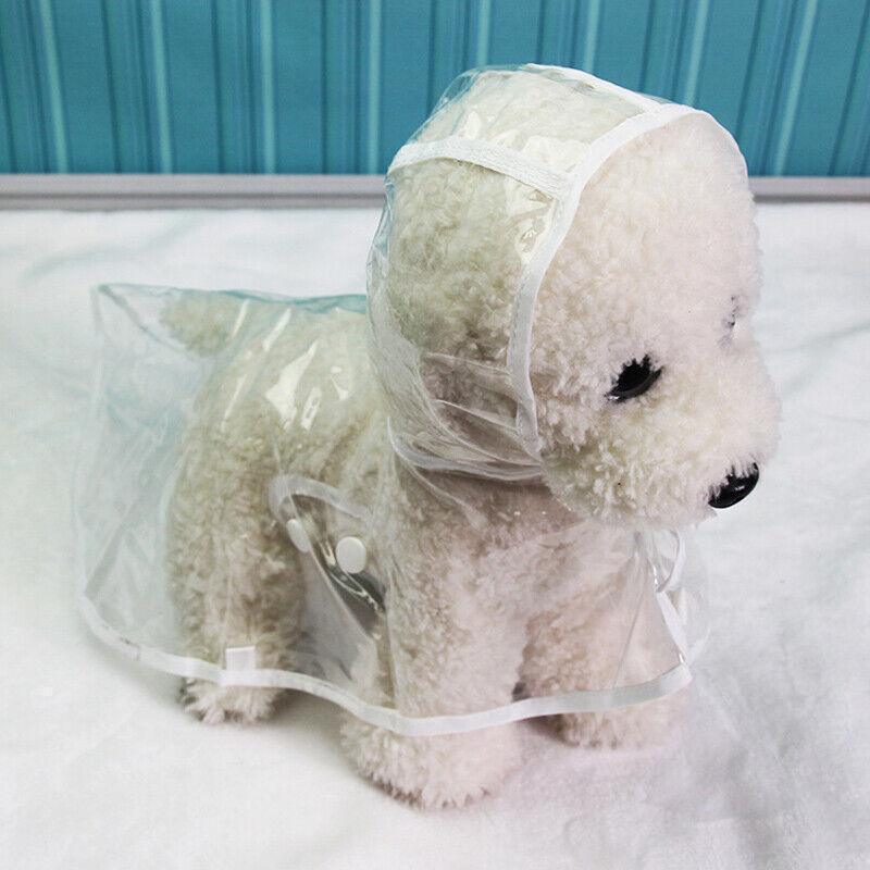 Dog Apparel: Puppy Waterproof Pet Dog Raincoat Jacket Clothes Vest Rain Coat Outdoor Hoodies White - S