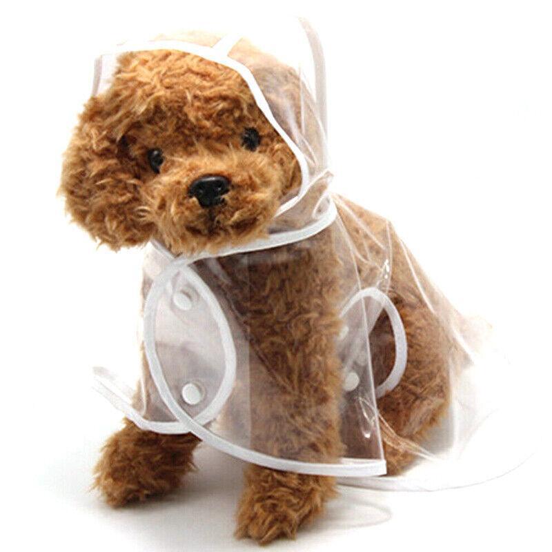 Dog Apparel: Puppy Waterproof Pet Dog Raincoat Jacket Clothes Vest Rain Coat Outdoor Hoodies White - S