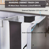 9L Hanging  Bin Wall Mounted Folding Waste Bin Kitchen Dining Cabinet Trash Can - White