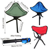 Camp Furniture: Folding Portable Beach Chair Fishing Stool Outdoor Lightweight Camping Chair - Blue