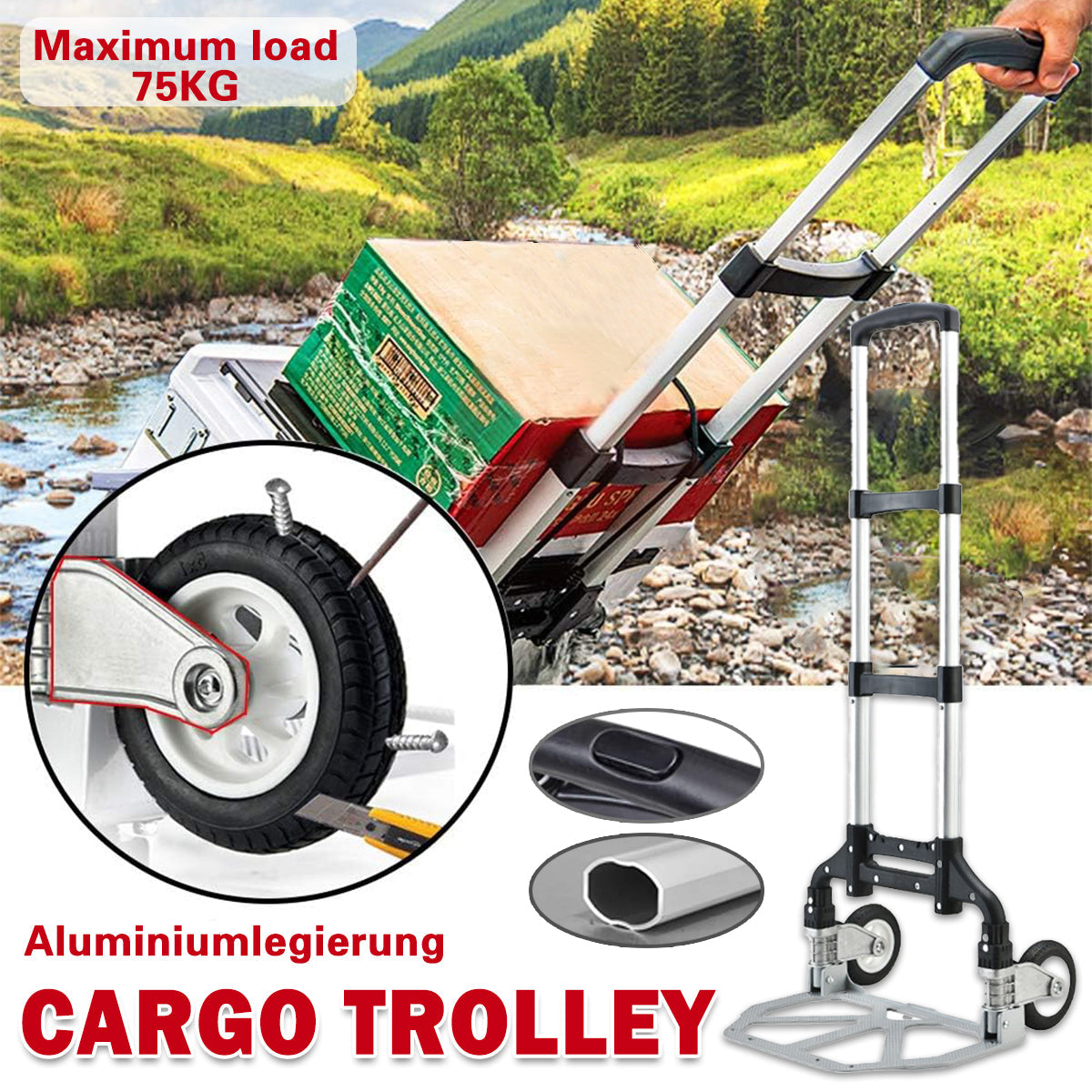 Hand Tools: Folding Hand Trolley Cart Heavy Duty Utility Truck Portable Pull Wagon Trailer