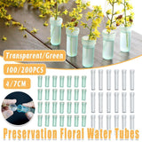 100/200PCS Flower Fresh Keeping Tube Floral Bouquet Nutrition Water Care Supply - 1.8*4cm - Transparent 200PCS