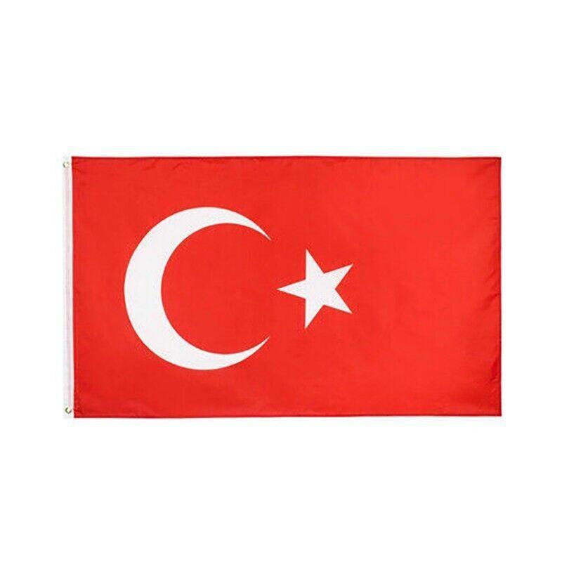 Outdoor Decorations & Lights: Large Turkey Turkish Flag Heavy Duty Outdoor 90 X 150 CM - 3ft x 5ft