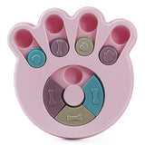 Dog Toys: Dog Treat Dispenser Food Puzzle Toy Interactive Training Feeder Pet Supply Bowl - Claw-Pink