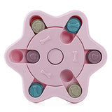 Dog Toys: Dog Treat Dispenser Food Puzzle Toy Interactive Training Feeder Pet Supply Bowl - Claw-Pink