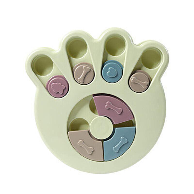 Dog Toys: Dog Treat Dispenser Food Puzzle Toy Interactive Training Feeder Pet Supply Bowl - Hexagon-Blue
