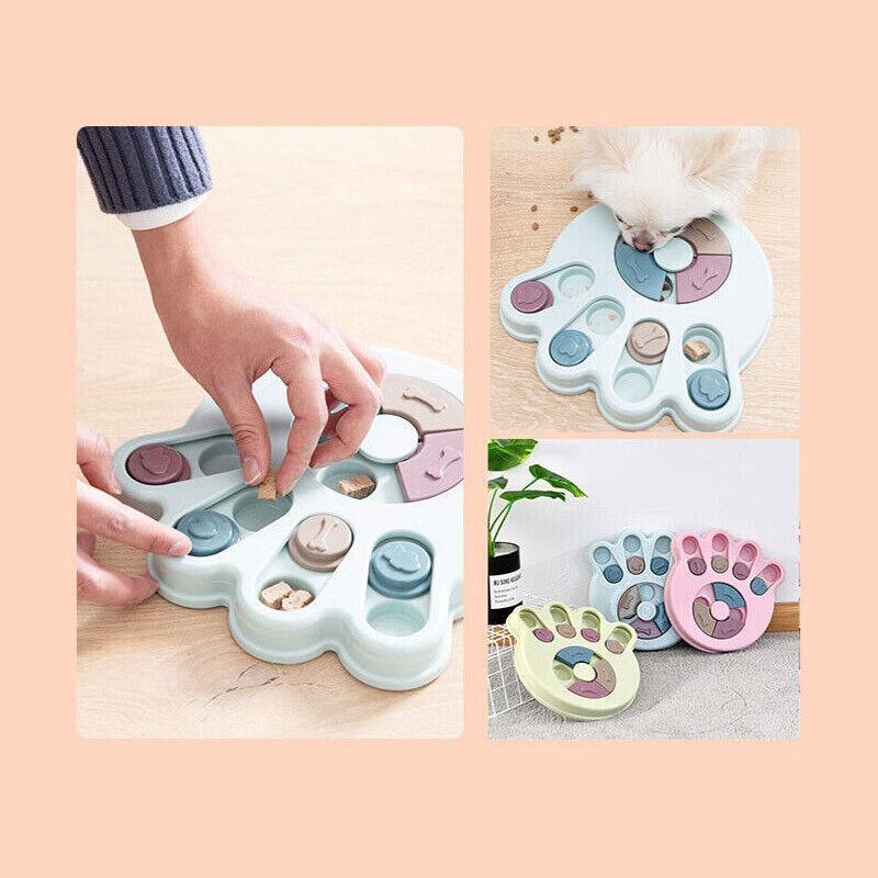Dog Treat Dispenser Food Puzzle Toy Interactive Training Feeder Pet Supply Bowl - Hexagon-Pink