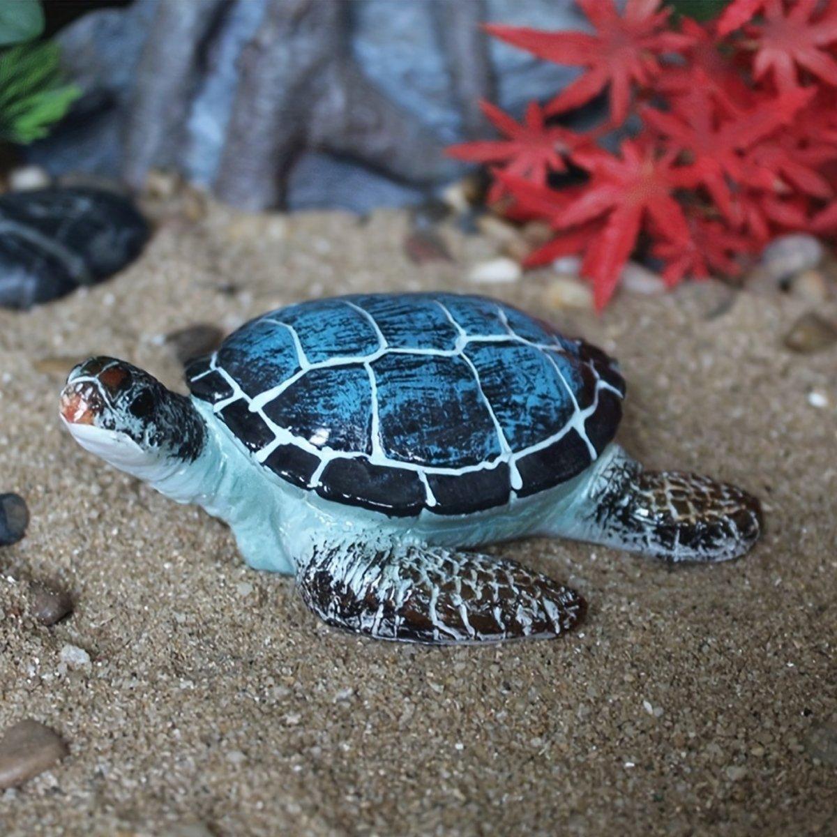 Aquarium Decor: Resin Sea Turtle Aquarium Ornament Underwater Decor for Home and Fish Tank Use