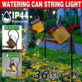 Other Outdoor Lights: Solar Led Watering Can String Light Outdoor Garden Art Waterfall Lamp Decoration - Style A: Shower + Lamp