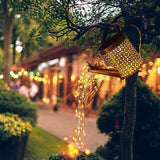 Other Outdoor Lights: Solar Led Watering Can String Light Outdoor Garden Art Waterfall Lamp Decoration - Style A: Shower + Lamp
