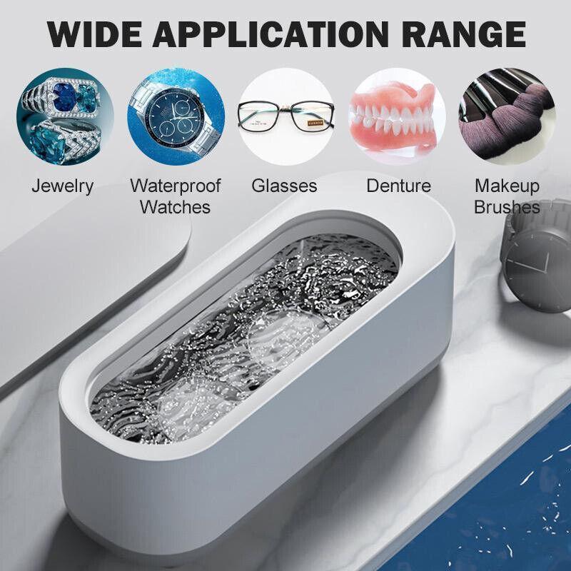 Jewellery Cleaners: Sonic Wave Jewelry Glasses Watch Cleaner Tank Portable 300ml
