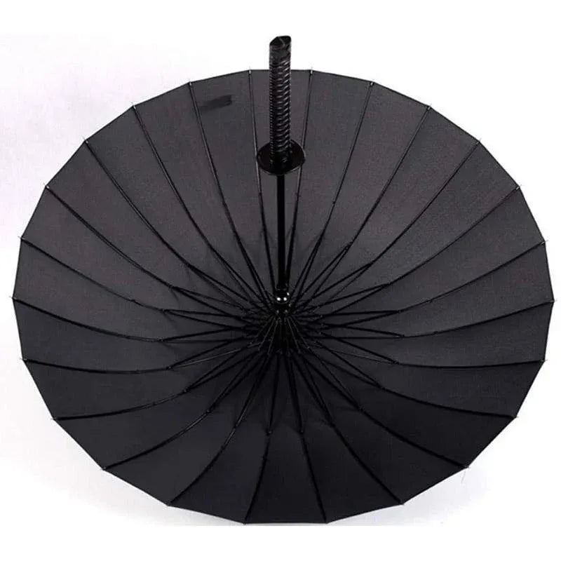 1-Piece Black 24-Rib Sword-Handle Straight Umbrella
