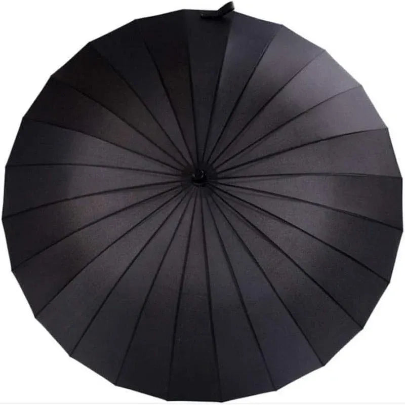 1-Piece Black 24-Rib Sword-Handle Straight Umbrella