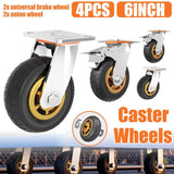 Furniture: 4pcs 6inch Heavy Duty Swivel Caster Wheels 150mm 1000kg Load 2 with Brakes