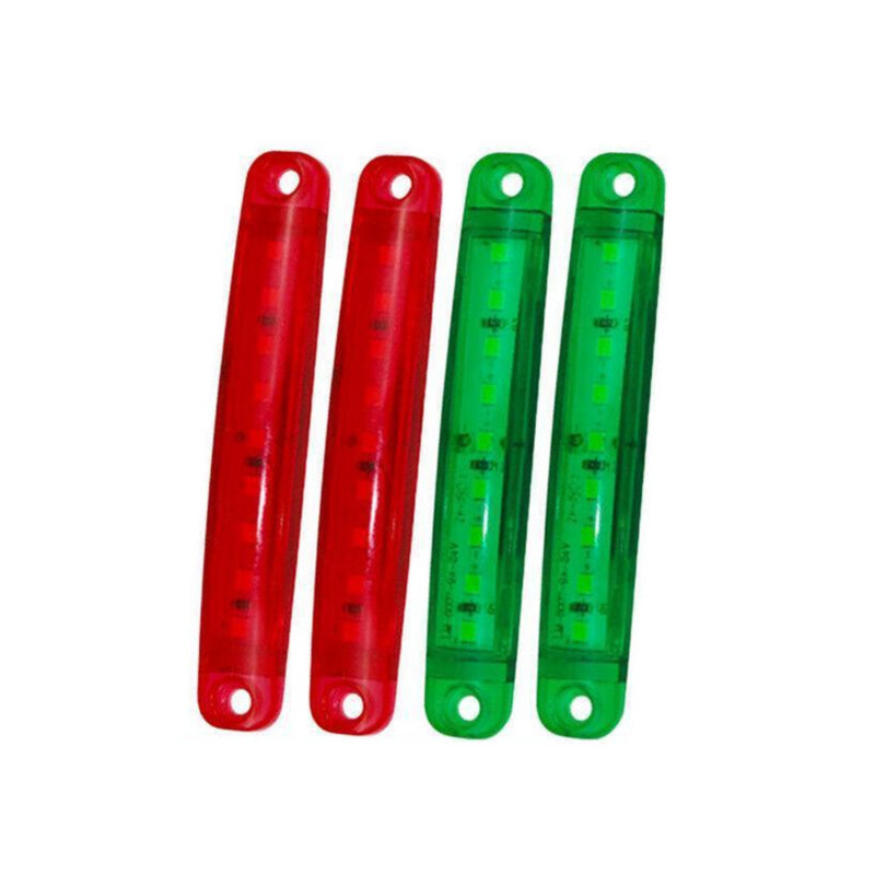Boating Accessories: 4PCS Marine LED Navigation Strip Lights Red and Green Waterproof 1224V Compatible