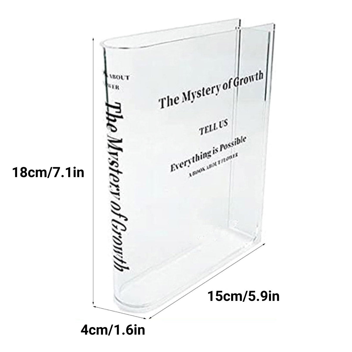 Other Wedding Decorations: Transparent Book Vase Flower Holder Acrylic Decorative Table Display Stand