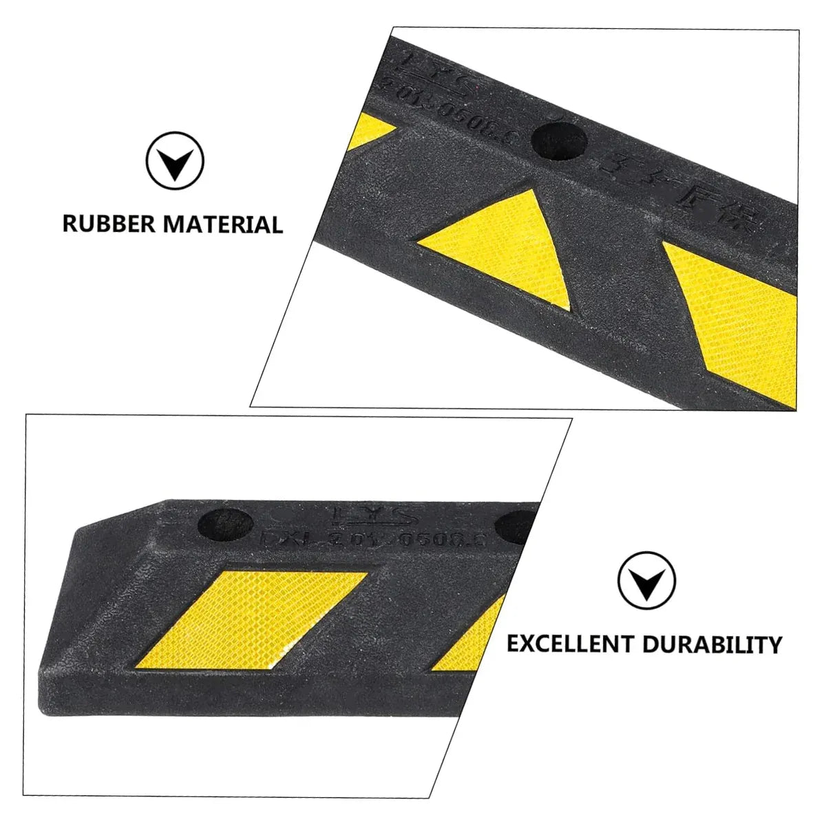 2PCS Rubber Parking Curb Wheel Stop for Driveway and Car Park