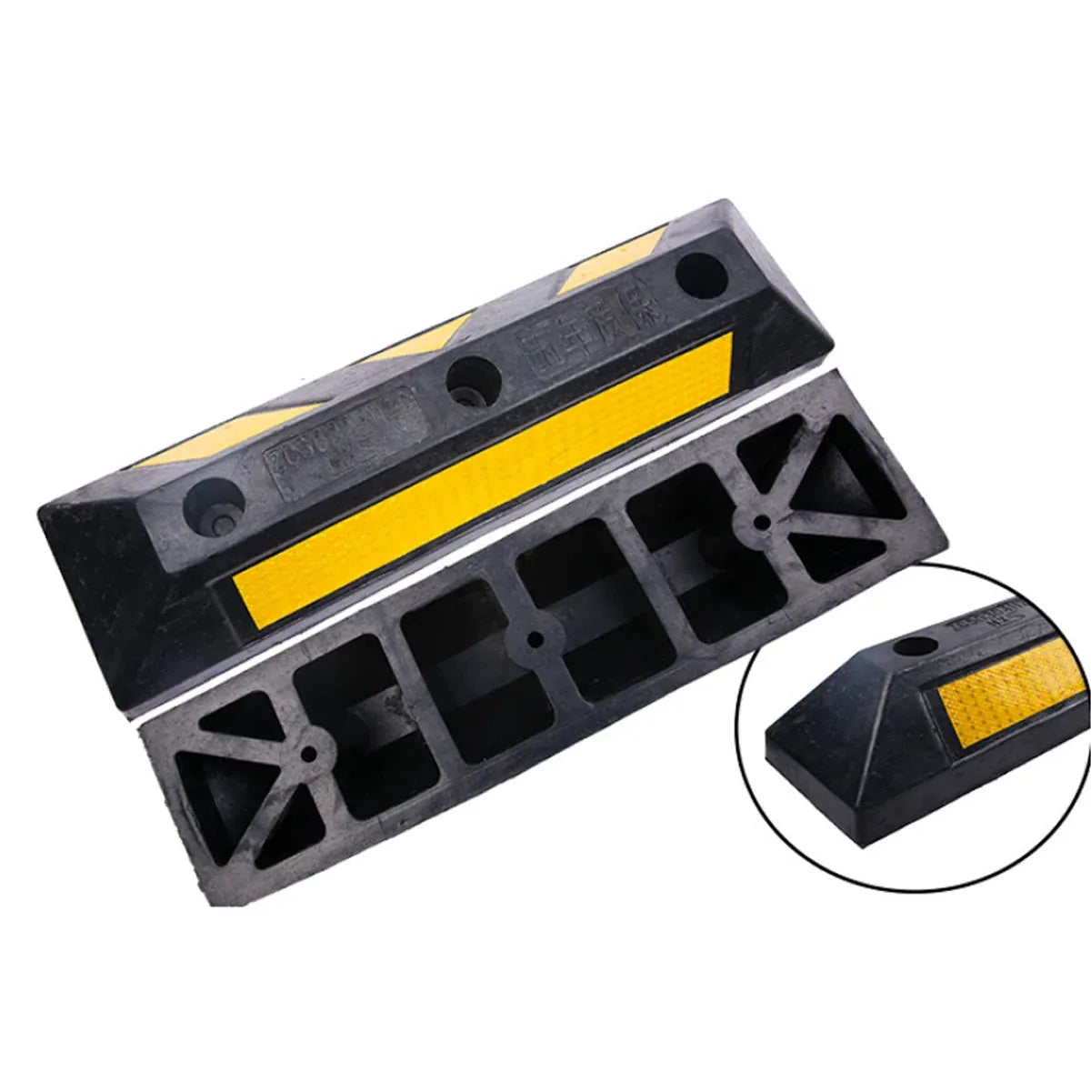 2PCS Rubber Parking Curb Wheel Stop for Driveway and Car Park