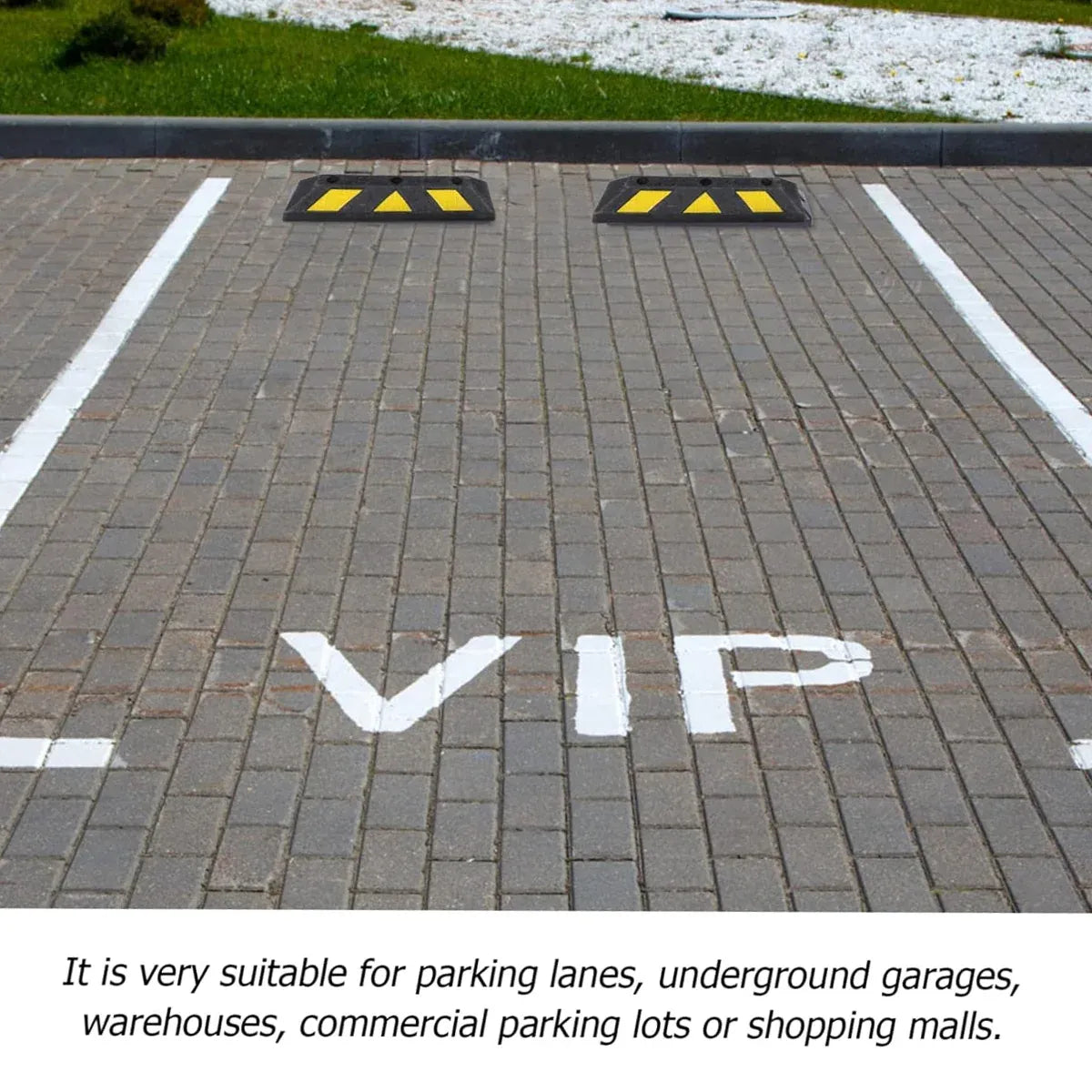 2PCS Rubber Parking Curb Wheel Stop for Driveway and Car Park
