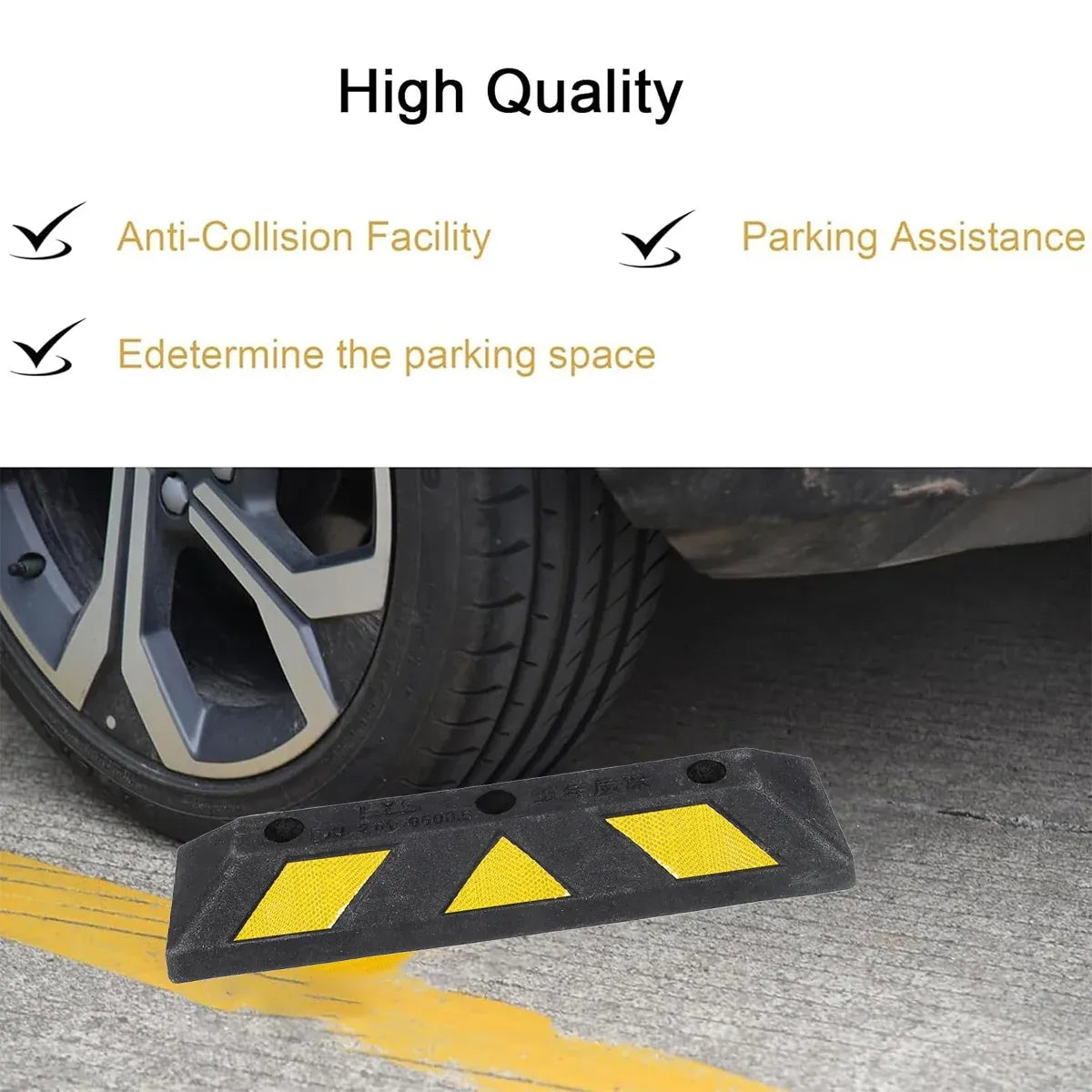 2PCS Rubber Parking Curb Wheel Stop for Driveway and Car Park
