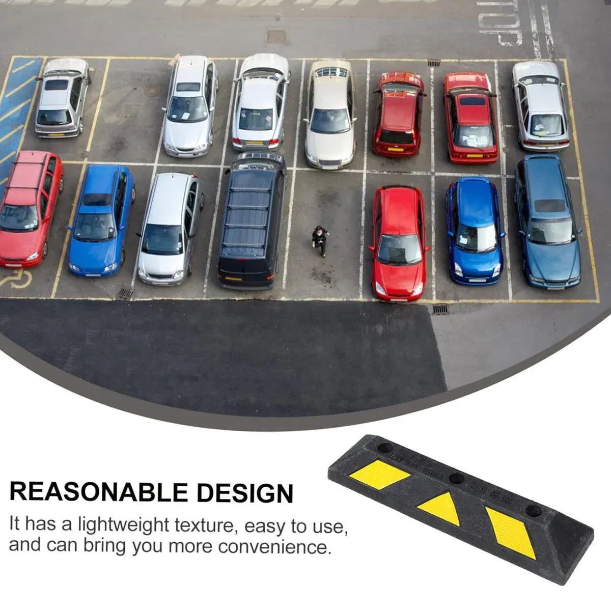 2PCS Rubber Parking Curb Wheel Stop for Driveway and Car Park