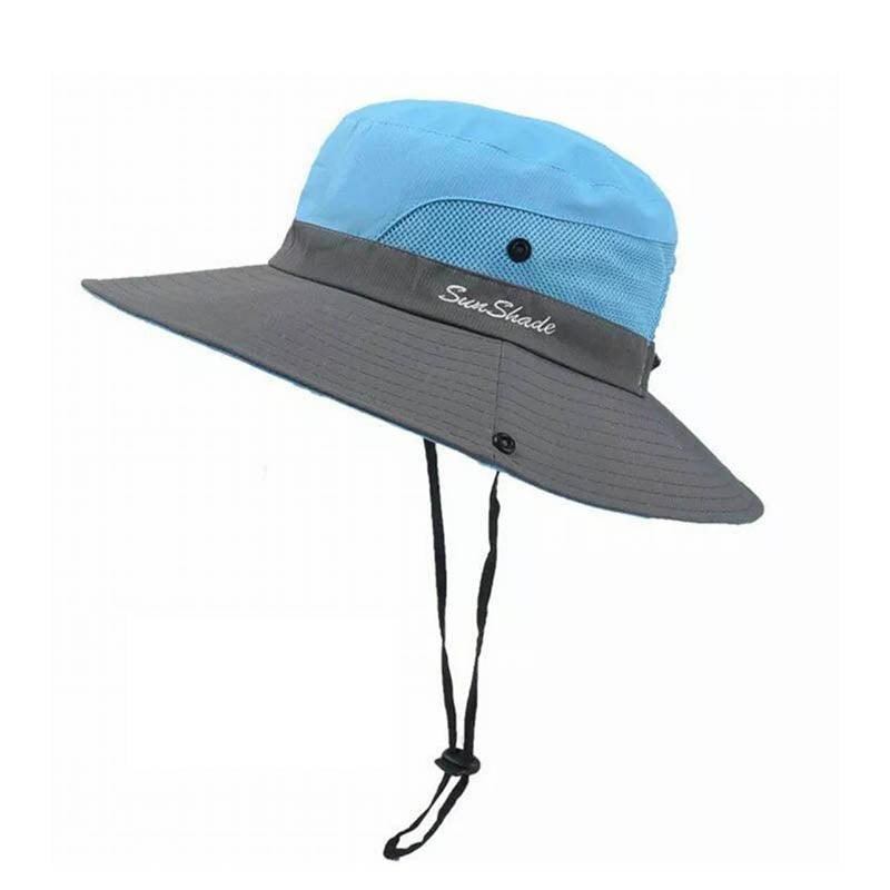 Women's Sleepwear: Women Wide Brim Ponytail Hat Sun Protect Visor Summer Beach Cap Anti Uv Floppy - Watermelon Red