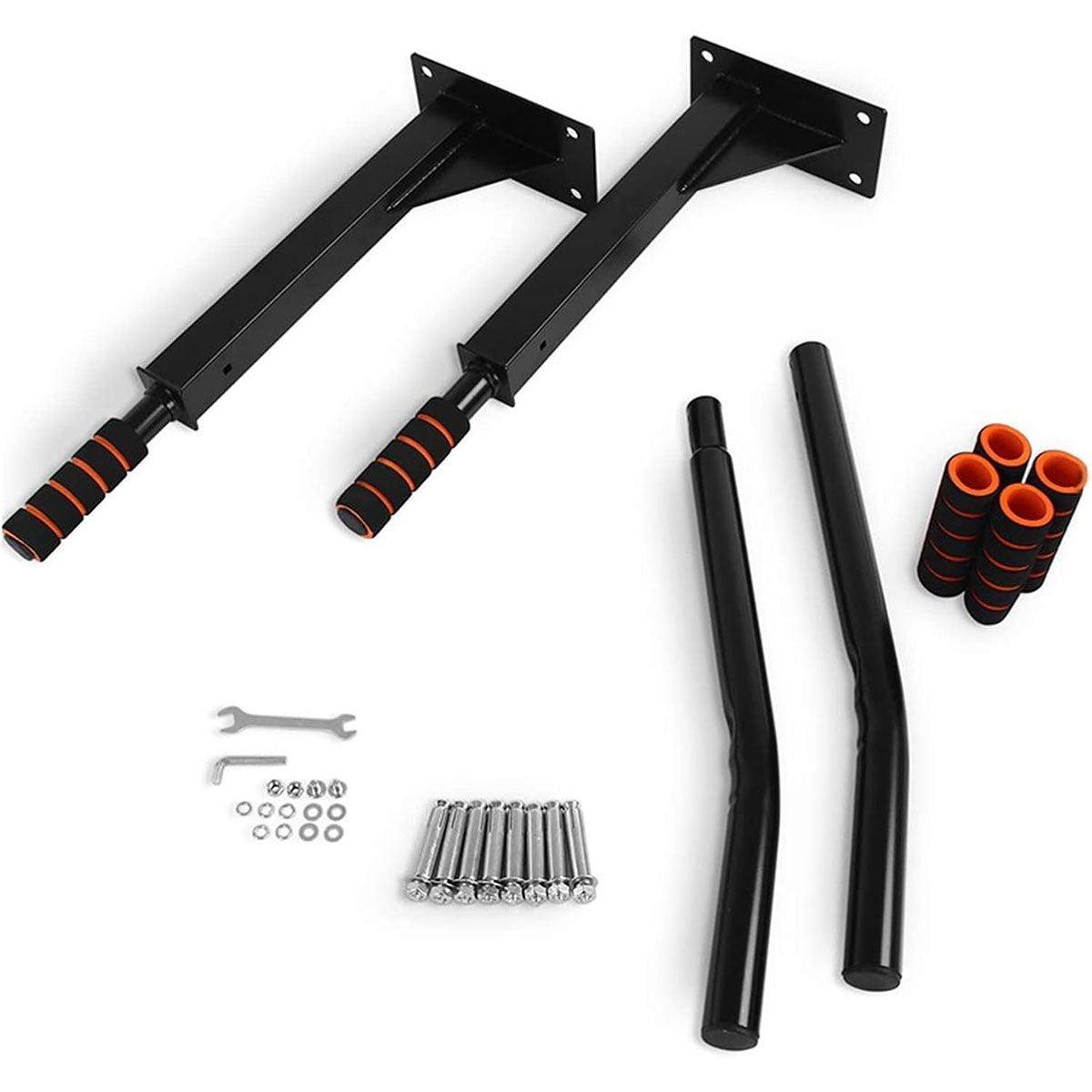 Gym Equipment & Accessories: Wall Mounted Pull Chin Up Bar Home Gym Training Workout Dip Bar Exercise Fitness