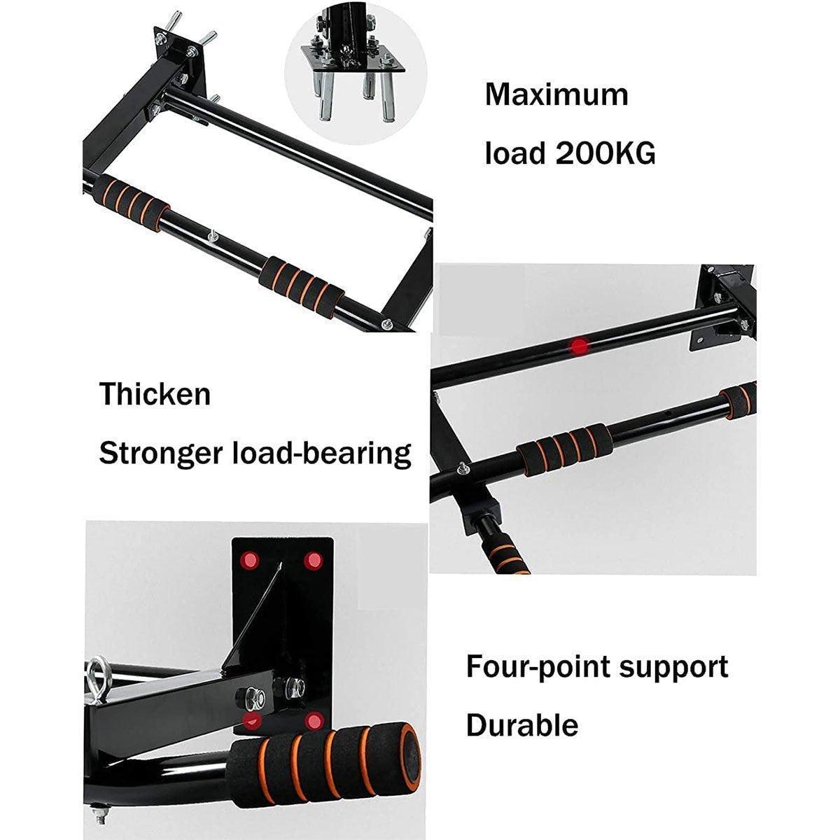 Gym Equipment & Accessories: Wall Mounted Pull Chin Up Bar Home Gym Training Workout Dip Bar Exercise Fitness
