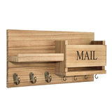 Wooden Wall Mounted Key Holder Storage Rack Door Hook Hanger Coat Rack Organizer