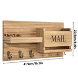 Wooden Wall Mounted Key Holder Storage Rack Door Hook Hanger Coat Rack Organizer