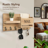 Wooden Wall Mounted Key Holder Storage Rack Door Hook Hanger Coat Rack Organizer