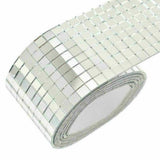 Tape: Diy Mini Mosaic Tiles Self-Adhesive Square Mirror Glass Wall Sticker Decors - Rose Gold