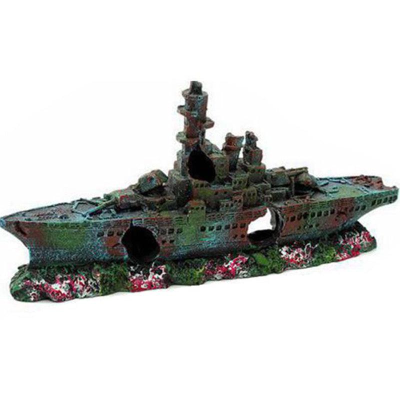 Aquarium Decor: Aquarium Shipwreck Ship Fish Tank Resin Sunken Ship Fishing Hiding Pot Decor
